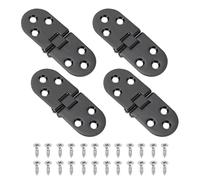 sourcing map 4Pcs Hidden Folding Table Hinges, 3.11" x 1.18" Zinc Alloy Flat Hinge, 180 Degree Furniture Hinges for Wood Table Kitchen Cabinet Door, Black