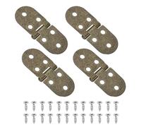 sourcing map 4Pcs Hidden Folding Table Hinges, 3.15" x 1.22" Iron Flat Hinge, 180 Degree Furniture Hinges for Wood Table Kitchen Cabinet Door, Bronze