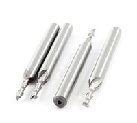 sourcing map 4pcs HSS High Speed Steel 3mm Cutting Dia 6mm Shank 2 Flutes End Mill Milling Cutter