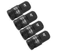 sourcing map 4pcs Impact Socket Adapter 3/8" Female to 1/2" Male Square Drive Increaser Standard SAE CR-MO Steel Converter Impact Driver Ratchet Wrench Breaker Bar Conversion, Black