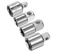 sourcing map 4pcs Impact Socket Adapter Set 3/8" to 1/4" 3/8" to 1/2" Drive Reducer Standard SAE Converter Impact Driver Ratchet Wrench Breaker Bar Conversion, Silver