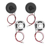 sourcing map 4pcs Internal Magnet Speaker (2W 8 Ohm 2mm) - Round Internal Micro Magnet Loudspeaker with 200mm Terminal Wire for DVD EVD Mobile Portable Advertising Machine, Black