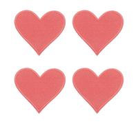 sourcing map 4Pcs Iron on Heart Patches, Sew on Small Heart Embroidered Patches, Decorative Repair Patch Applique for DIY Crafts Backpacks Bags Hats Clothes, 70mm Rose Pink