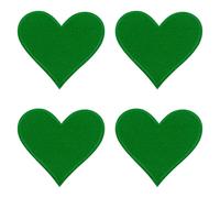 sourcing map 4Pcs Iron on Heart Patches, Sew on Small Heart Embroidered Patches, Decorative Repair Patch Applique for DIY Crafts Backpacks Bags Hats Clothes, 70mm Green