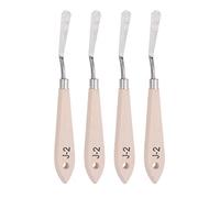 sourcing map 4pcs #J-2 Palette Knife 10mm Knife Width Solid Wood Handle Stainless Steel Painting Mixing Scraper Pallet Knife Spatula for Oil Acrylic Painting