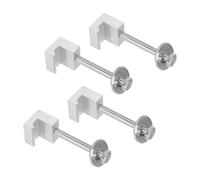 sourcing map 4Pcs J-Hook Crossover, Aluminum Car Truck Toolbox Mounting Kit for Pickup Truck Tool Box Mount Tie Downs, Anodized Surface with Fastening Nuts, Silver