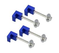 sourcing map 4Pcs J-Hook Crossover, Aluminum Car Truck Toolbox Mounting Kit for Pickup Truck Tool Box Mount Tie Downs, Anodized Surface with Fastening Nuts, Blue