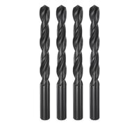 sourcing map 4pcs Jobber Drill Bits 14mm (35/64") Nitride Coated High Speed Steel (HSS) 4241 Twist Drill Bits for Stainless Steel Copper Aluminum Alloy Metal Wood Plastic, Black
