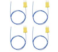 sourcing map 4pcs K Type Thermocouple Probe Mini Connector Temperature Sensor Universal for TM-902C TES1310 Thermometer, 0-220C 3.3ft Blue