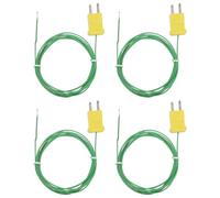 sourcing map 4pcs K Type Thermocouple Probe Mini Connector Temperature Sensor Universal for TM-902C TES1310 Thermometer, 0-220C 6.6ft Green