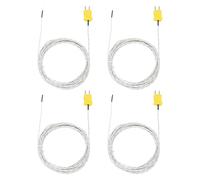 sourcing map 4pcs K Type Thermocouple Probe Mini Connector Temperature Sensor Universal for TM-902C TES1310 Thermometer, -50-400C 16.4ft White