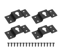 sourcing map 4Pcs Keyhole Hangers, 2.8 x 1.18In Iron Wall-Mounted Speaker Hanging Brackets Plate Connector with Mounting Screws for Surround Sound Box Audio Speaker Picture Frames