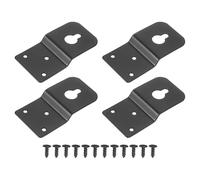 sourcing map 4Pcs Keyhole Hangers, 3.11 x 1.61In Iron Wall-Mounted Speaker Hanging Brackets Plate Connector with Mounting Screws for Surround Sound Box Audio Speaker Picture Frames