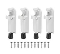 sourcing map 4Pcs Kickdown Door Stop, Zinc Alloy Spring Loaded Telescopic Step On/Off Adjustable Heavy Duty Foot-Operated Door Stop Holder for Ground Gap 0-25mm, White