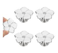 sourcing map 4pcs Kitchen Cabinet Knobs, Single Hole Cabinet Drawer Pulls for Drawers Wardrobes Furniture Decoration Silver