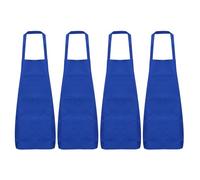 sourcing map 4pcs Kitchen Cooking Aprons 75x65cm Polyester Artist Painting Apron with 2 Pockets for Women Men Chef Home Kitchen Restaurant Craft Garden Cooking, Blue