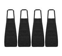 sourcing map 4pcs Kitchen Cooking Aprons 75x65cm Polyester Artist Painting Apron with 2 Pockets for Women Men Chef Home Kitchen Restaurant Craft Garden Cooking, Black