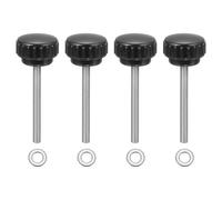 sourcing map 4Pcs Knurled Clamping Knobs, M5 x 50mm Metric 304 Stainless Steel Male Thread Thumb Screws 25mm Width Knurled Handle Bolts Grip with Washers for Machine Umbrella Base Replacement