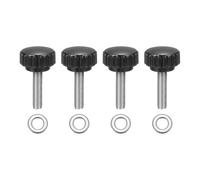 sourcing map 4Pcs Knurled Clamping Knobs, M6 x 25mm Metric 304 Stainless Steel Male Thread Thumb Screws 22mm Width Knurled Handle Bolts Grip with Washers for Machine Umbrella Base Replacement