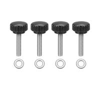 sourcing map 4Pcs Knurled Clamping Knobs, M6 x 30mm Metric 304 Stainless Steel Male Thread Thumb Screws 22mm Width Knurled Handle Bolts Grip with Washers for Machine Umbrella Base Replacement