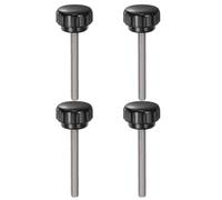 sourcing map 4pcs Knurled Clamping Knobs M6 x 50mm Metric 304 Stainless Steel Male Thread Thumb Screw on Type 25mm Plastic Round Head Threaded Hand Bolt Stud Knobs Black