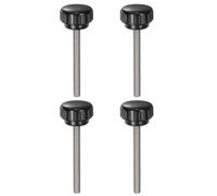 sourcing map 4pcs Knurled Clamping Knobs M6 x 60mm Metric 304 Stainless Steel Male Thread Thumb Screw on Type 25mm Plastic Round Head Threaded Hand Bolt Stud Knobs Black