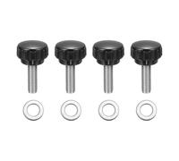 sourcing map 4Pcs Knurled Clamping Knobs, M8 x 25mm Metric 304 Stainless Steel Male Thread Thumb Screws 25mm Width Knurled Handle Bolts Grip with Washers for Machine Umbrella Base Replacement