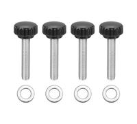 sourcing map 4Pcs Knurled Clamping Knobs, M8 x 40mm Metric 304 Stainless Steel Male Thread Thumb Screws 22mm Width Knurled Handle Bolts Grip with Washers for Machine Umbrella Base Replacement