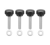 sourcing map 4Pcs Knurled Clamping Knobs, M8 x 40mm Metric 304 Stainless Steel Male Thread Thumb Screws 25mm Width Knurled Handle Bolts Grip with Washers for Machine Umbrella Base Replacement