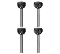 sourcing map 4pcs Knurled Clamping Knobs M8 x 55mm Metric 304 Stainless Steel Male Thread Thumb Screw on Type 25mm Plastic Round Head Threaded Hand Bolt Stud Knobs Black
