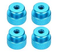 sourcing map 4pcs Knurled Thumb Nut, M3 12mm OD 10mm Height 6061 Anodized Aluminium Alloy Hand Screw Nut, Metal Chassis Screw for Machinery, DIY Assembly, Electronics, Sky Blue
