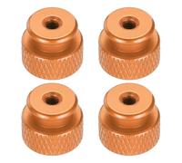 sourcing map 4pcs Knurled Thumb Nut, M3 12mm OD 10mm Height 6061 Anodized Aluminium Alloy Hand Screw Nut, Metal Chassis Screw for Machinery, DIY Assembly, Electronics, Dark Orange
