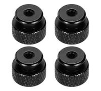 sourcing map 4pcs Knurled Thumb Nut, M3 12mm OD 10mm Height 6061 Anodized Aluminium Alloy Hand Screw Nut, Metal Chassis Screw for Machinery, DIY Assembly, Electronics, Bright Black