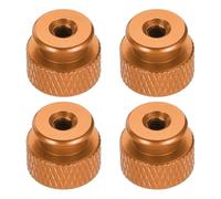 sourcing map 4pcs Knurled Thumb Nut, M3.5 12mm OD 10mm Height 6061 Anodized Aluminium Alloy Hand Screw Nut, Metal Chassis Screw for Machinery, DIY Assembly, Electronics, Dark Orange