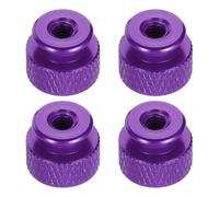 sourcing map 4pcs Knurled Thumb Nut, M4 12mm OD 10mm Height 6061 Anodized Aluminium Alloy Hand Screw Nut, Metal Chassis Screw for Machinery, DIY Assembly, Electronics, Purple