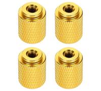 sourcing map 4pcs Knurled Thumb Nut, M4 12mm OD 16mm Height 6061 Anodized Aluminium Alloy Hand Screw Nut, Metal Chassis Screw for Machinery, DIY Assembly, Electronics, Yellow