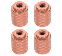 sourcing map 4pcs Knurled Thumb Nut, M4 12mm OD 16mm Height 6061 Anodized Aluminium Alloy Hand Screw Nut, Metal Chassis Screw for Machinery, DIY Assembly, Electronics, Dark Orange