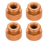 sourcing map 4pcs Knurled Thumb Nut, M5 12mm OD 10mm Height 6061 Anodized Aluminium Alloy Hand Screw Nut, Metal Chassis Screw for Machinery, DIY Assembly, Electronics, Dark Orange