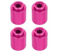 sourcing map 4pcs Knurled Thumb Nut, M5 12mm OD 16mm Height 6061 Anodized Aluminium Alloy Hand Screw Nut, Metal Chassis Screw for Machinery, DIY Assembly, Electronics, Pink