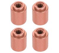 sourcing map 4pcs Knurled Thumb Nut, M5 12mm OD 16mm Height 6061 Anodized Aluminium Alloy Hand Screw Nut, Metal Chassis Screw for Machinery, DIY Assembly, Electronics, Dark Orange