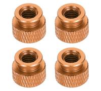 sourcing map 4pcs Knurled Thumb Nut, M6 12mm OD 10mm Height 6061 Anodized Aluminium Alloy Hand Screw Nut, Metal Chassis Screw for Machinery, DIY Assembly, Electronics, Dark Orange
