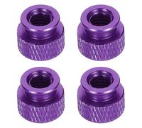 sourcing map 4pcs Knurled Thumb Nut, M6 12mm OD 10mm Height 6061 Anodized Aluminium Alloy Hand Screw Nut, Metal Chassis Screw for Machinery, DIY Assembly, Electronics, Purple