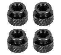 sourcing map 4pcs Knurled Thumb Nut, M6 12mm OD 10mm Height 6061 Anodized Aluminium Alloy Hand Screw Nut, Metal Chassis Screw for Machinery, DIY Assembly, Electronics, Bright Black