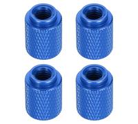sourcing map 4pcs Knurled Thumb Nut, M6 12mm OD 16mm Height 6061 Anodized Aluminium Alloy Hand Screw Nut, Metal Chassis Screw for Machinery, DIY Assembly, Electronics, Gem Blue