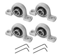 sourcing map 4pcs KP001 Pillow Block Bearings 12mm Bore Bearing Units Zinc Alloy Flange Mounted Bearing Housing, P6(ABEC3)