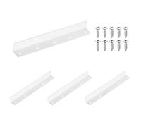 sourcing map 4Pcs L Brackets, Stainless Steel Corner Braces 90 Degree Angle Brackets with Screws for Wood Shelf Table Chair Cabinets Bookshelf (8.86"x0.98"x0.98", White)