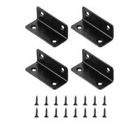 sourcing map 4Pcs L-Shaped Brackets Corner Brace, 0.98"x0.98"x2.36" Corner Bracket Shelf Bracket Right Angle Brackets for Wood Shelves Furniture (25x25x60mm, Black)