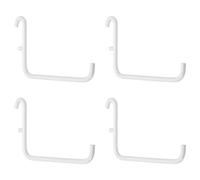 sourcing map 4pcs L Style Pegboard Hooks 3.75" L Shape Long Storage Hook Pegboard Hanging Accessories Wall Mount Organize Storage Tools for Garage Workbench Kitchen Bathroom, White