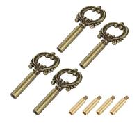 sourcing map 4Pcs Lamp Turn Knob On/Off Lamp Switch Replacement Brass Light Switch Knob Lamp Knob Lamp Switch Extension 51.5mm Length for Lamp Socket, Bronze