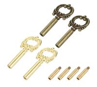 sourcing map 4Pcs Lamp Turn Knob On/Off Lamp Switch Replacement Brass Light Switch Knob Lamp Knob Lamp Switch Extension 51.5mm Length for Lamp Socket, Gold,Bronze